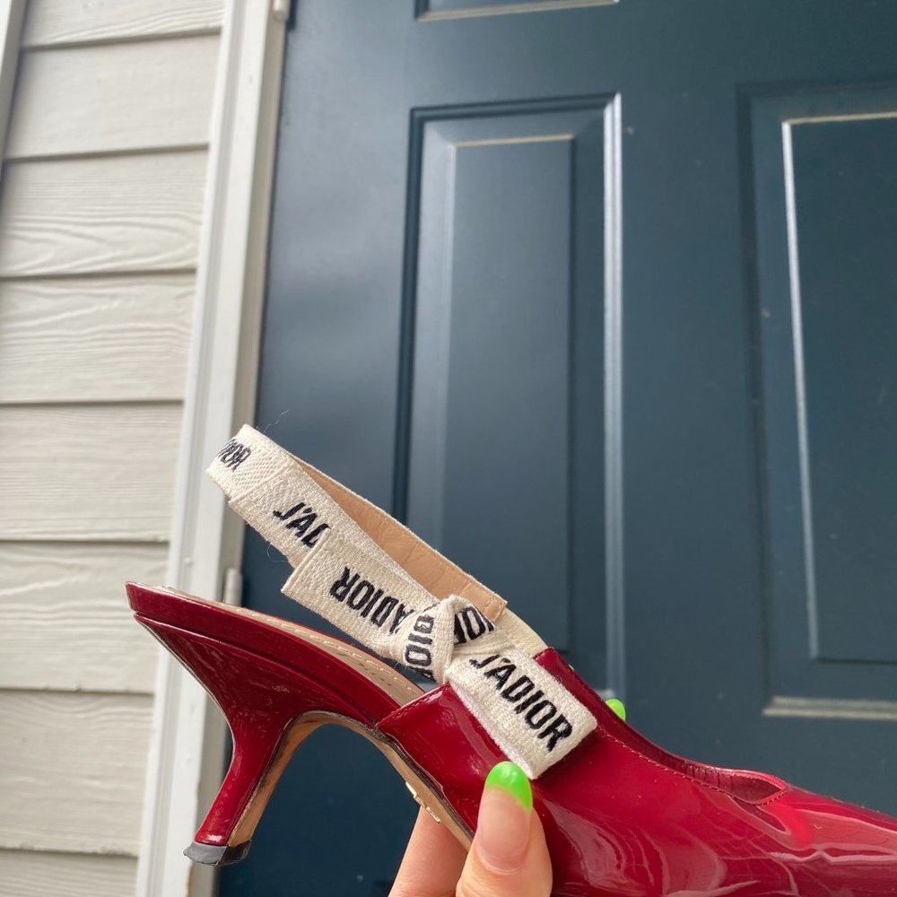 Authentic Dior J'adior slingbacks 36.5 red patent - Picture 9 of 13